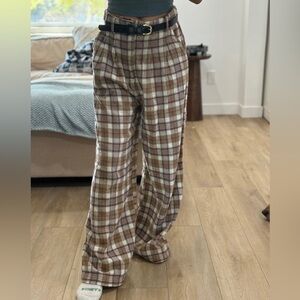 (Böhme) Croissant Plaid High Waisted Trousers